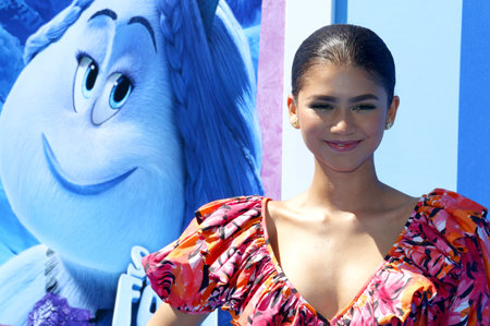 Zendaya Coleman at the Los Angeles premiere of 'Smallfoot' held at the Regency Village Theatre in Westwood, USA on September 22, 2018.のeditorial素材