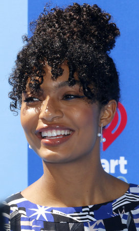 Yara Shahidi at the Los Angeles premiere of 'Smallfoot' held at the Regency Village Theatre in Westwood, USA on September 22, 2018.のeditorial素材