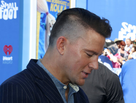 Channing Tatum at the Los Angeles premiere of 'Smallfoot' held at the Regency Village Theatre in Westwood, USA on September 22, 2018.のeditorial素材