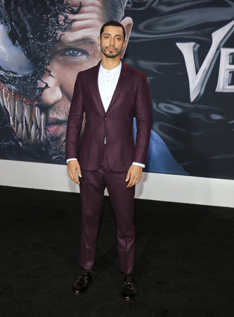 Riz Ahmed at the Los Angeles premiere of 'Venom' held at the Regency Village Theatre in Westwood, USA on October 1, 2018.のeditorial素材