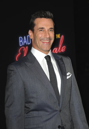 Jon Hamm at the Los Angeles premiere of 'Bad Times At The El Royale' held at the TCL Chinese Theatre in Hollywood, USA on September 22, 2018.のeditorial素材