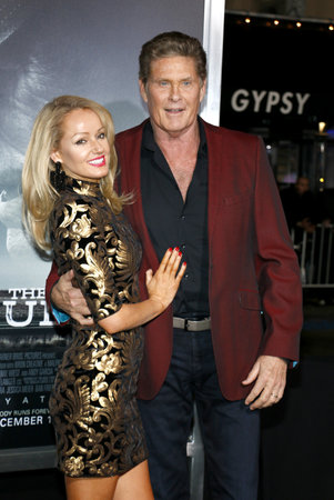 Hayley Roberts and David Hasselhoff at the World premiere of 'The Mule' held at the Regency Village Theatre in Westwood, USA on December 10, 2018.のeditorial素材