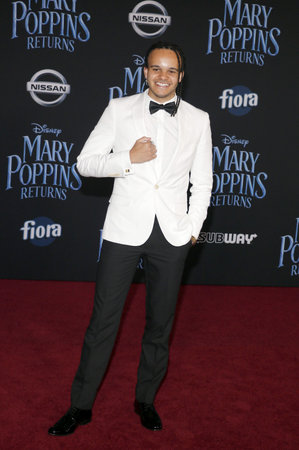 Tarik Frimpong at the World premiere of Disney's 'Mary Poppins Returns' held at the Dolby Theatre in Hollywood, USA on November 29, 2018.のeditorial素材