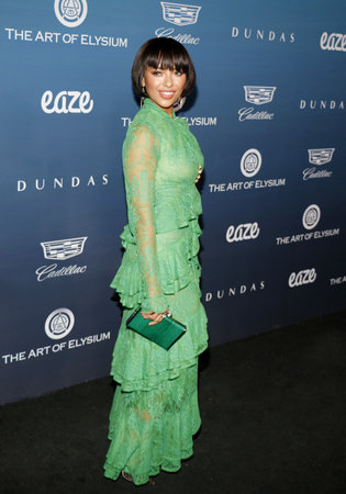 Kat Graham at the Art Of Elysium's 12th Annual Heaven Celebration held at the Private Venue in Los Angeles, USA on January 5, 2019.のeditorial素材