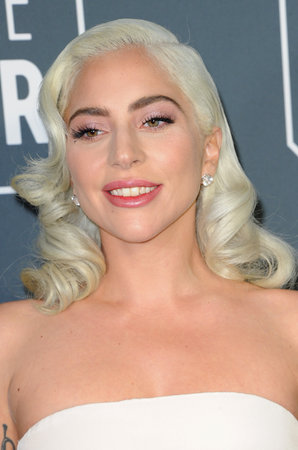 Lady Gaga at the 24th Annual Critics' Choice Awards held at the Barker Hangar in Santa Monica, USA on January 13, 2019.のeditorial素材