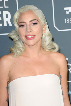 Lady Gaga at the 24th Annual Critics' Choice Awards held at the Barker Hangar in Santa Monica, USA on January 13, 2019.のeditorial素材