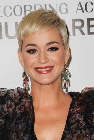 Katy Perry at the 2019 MusiCares Person Of The Year Honoring Dolly Parton held at the Los Angeles Convention Center in Los Angeles, USA on February 8, 2019.のeditorial素材