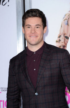 Adam DeVine at the Los Angeles premiere of 'Isn't It Romantic' held at the Ace Hotel Theatre in Los Angeles, USA on February 11, 2019.のeditorial素材
