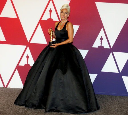 Lady Gaga at the 91st Annual Academy Awards - Press Room held at the Loews Hotel in Hollywood, USA on February 24, 2019.のeditorial素材