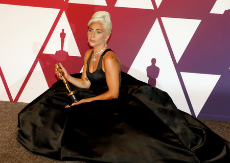 Lady Gaga at the 91st Annual Academy Awards - Press Room held at the Loews Hotel in Hollywood, USA on February 24, 2019.のeditorial素材