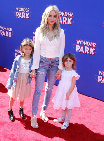 Kinsley Buonfiglio, Charlie Buonfiglio and Amanda Stanton at the World premiere of 'Wonder Park' held at the Regency Bruin Theatre in Westwood, USA on March 10, 2019.のeditorial素材