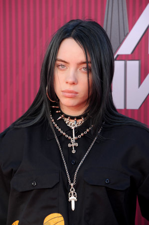 Billie Eilish at the 2019 iHeartRadio Music Awards held at the Microsoft Theater in Los Angeles, USA on March 14, 2019.のeditorial素材