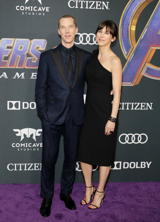 Sophie Hunter and Benedict Cumberbatch at the World premiere of 'Avengers: Endgame' held at the LA Convention Center in Los Angeles, USA on April 22, 2019.のeditorial素材