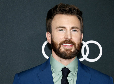 Chris Evans at the World premiere of 'Avengers: Endgame' held at the LA Convention Center in Los Angeles, USA on April 22, 2019.のeditorial素材