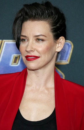 Evangeline Lilly at the World premiere of 'Avengers: Endgame' held at the LA Convention Center in Los Angeles, USA on April 22, 2019.のeditorial素材
