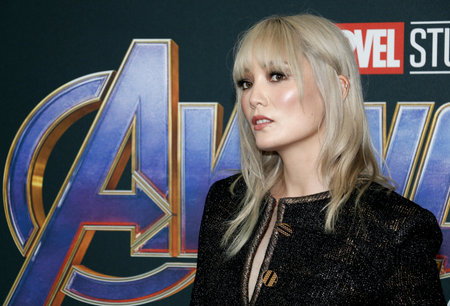 Pom Klementieff at the World premiere of 'Avengers: Endgame' held at the LA Convention Center in Los Angeles, USA on April 22, 2019.のeditorial素材