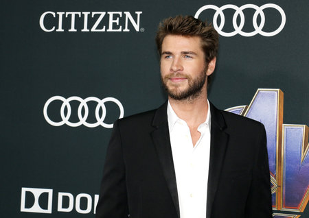 Liam Hemsworth at the World premiere of 'Avengers: Endgame' held at the LA Convention Center in Los Angeles, USA on April 22, 2019.のeditorial素材