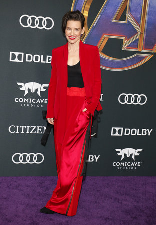 Evangeline Lilly at the World premiere of 'Avengers: Endgame' held at the LA Convention Center in Los Angeles, USA on April 22, 2019.のeditorial素材