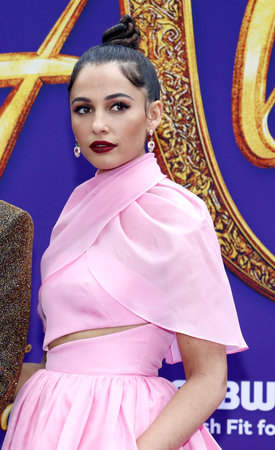 Naomi Scott at the Los Angeles premiere of 'Aladdin' held at the El Capitan Theatre in Hollywood, USA on May 21, 2019.のeditorial素材