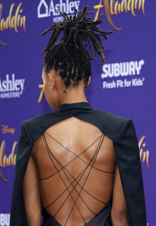 Willow Smith at the Los Angeles premiere of 'Aladdin' held at the El Capitan Theatre in Hollywood, USA on May 21, 2019.のeditorial素材