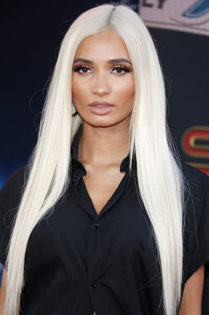 Pia Mia at the World premiere of 'Spider-Man Far From Home' held at the TCL Chinese Theatre in Hollywood, USA on June 26, 2019.のeditorial素材