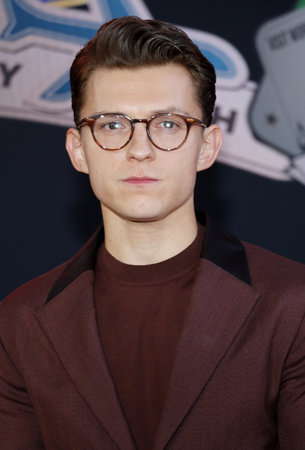 Tom Holland at the World premiere of 'Spider-Man Far From Home' held at the TCL Chinese Theatre in Hollywood, USA on June 26, 2019.のeditorial素材