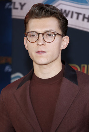 Tom Holland at the World premiere of 'Spider-Man Far From Home' held at the TCL Chinese Theatre in Hollywood, USA on June 26, 2019.のeditorial素材