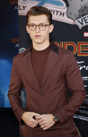 Tom Holland at the World premiere of 'Spider-Man Far From Home' held at the TCL Chinese Theatre in Hollywood, USA on June 26, 2019.のeditorial素材