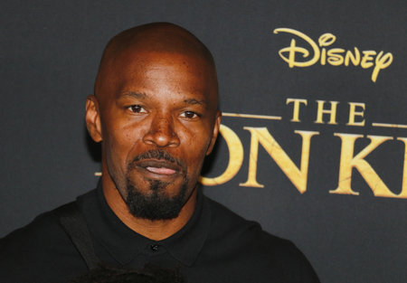 Jamie Foxx at the World premiere of 'The Lion King' held at the Dolby Theatre in Hollywood, USA on July 9, 2019.のeditorial素材