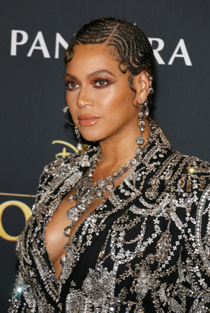 Beyonce at the World premiere of 'The Lion King' held at the Dolby Theatre in Hollywood, USA on July 9, 2019.のeditorial素材