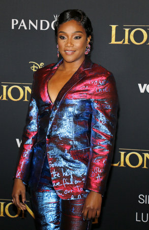 Tiffany Haddish at the World premiere of 'The Lion King' held at the Dolby Theatre in Hollywood, USA on July 9, 2019.のeditorial素材