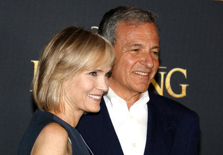 Bob Iger and Willow Bay at the World premiere of 'The Lion King' held at the Dolby Theatre in Hollywood, USA on July 9, 2019.のeditorial素材