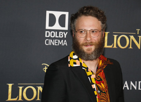Seth Rogen at the World premiere of 'The Lion King' held at the Dolby Theatre in Hollywood, USA on July 9, 2019.のeditorial素材