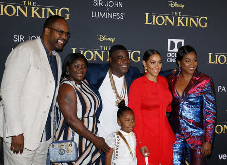 Tiffany Haddish, Tracy Morgan and Megan Wollover at the World premiere of 'The Lion King' held at...