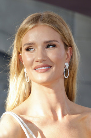 Rosie Huntington-Whiteley at the World premiere of 'Fast & Furious Presents: Hobbs & Shaw' held at the Dolby Theatre in Hollywood, USA on July 13, 2019.のeditorial素材