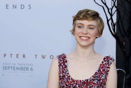 Sophia Lillis at the Los Angeles premiere of 'It Chapter Two' held at the Regency Village Theatre in Westwood, USA on August 26, 2019.のeditorial素材