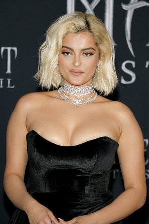 Bebe Rexha at the World premiere of Disney's 'Maleficent: Mistress Of Evil' held at the El Capitan Theatre in Hollywood, USA on September 30, 2019.のeditorial素材
