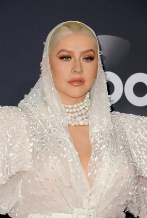 Christina Aguilera at the 2019 American Music Awards held at the Microsoft Theater in Los Angeles, USA on November 24, 2019.のeditorial素材