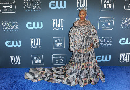 Cynthia Erivo at the 25th Annual Critics' Choice Awards held at the Barker Hangar in Santa Monica, USA on January 12, 2020.のeditorial素材