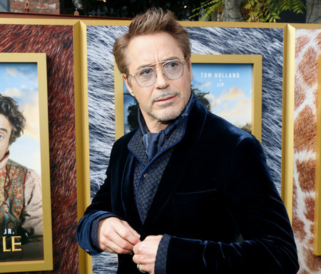 Robert Downey Jr. at the Los Angeles premiere of 'Dolittle' held at the Regency Village Theatre in Westwood, USA on January 11, 2020.のeditorial素材
