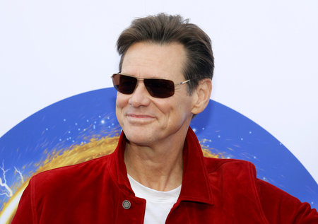 Jim Carrey at the Los Angeles premiere of 'Sonic the Hedgehog' held at Paramount Theatre in Los Angeles, USA on January 25, 2020.のeditorial素材