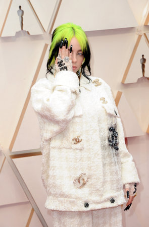 Billie Eilish at the 92nd Academy Awards held at the Dolby Theatre in Hollywood, USA on February 9, 2020.のeditorial素材