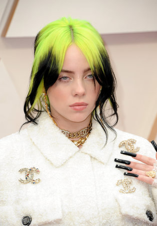 Billie Eilish at the 92nd Academy Awards held at the Dolby Theatre in Hollywood, USA on February 9, 2020.のeditorial素材
