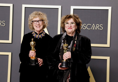 Nancy Haigh and Barbara Ling at the 92nd Academy Awards - Press Room held at the Dolby Theatre in Hollywood, USA on February 9, 2020.のeditorial素材