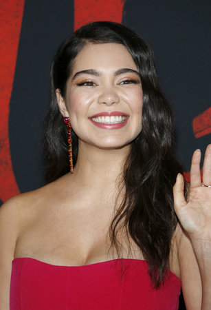 Auli'i Cravalho at the World premiere of Disney's 'Mulan' held at the Dolby Theatre in Hollywood, USA on March 9, 2020.のeditorial素材