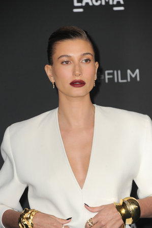 Hailey Bieber at the 10th Annual LACMA ART+FILM GALA Presented By Gucci held at the LACMA in Los Angeles, USA on November 6, 2021.のeditorial素材