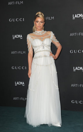 Paris Hilton at the 10th Annual LACMA ART+FILM GALA Presented By Gucci held at the LACMA in Los Angeles, USA on November 6, 2021.のeditorial素材