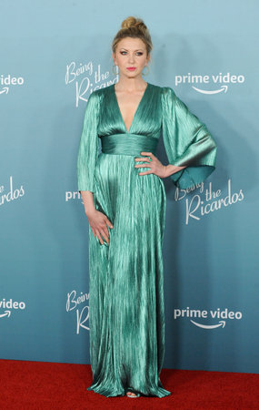 Nina Arianda at the Los Angeles premiere of Amazon Studios' 'Being The Ricardos' held at the AMPAS in Los Angeles, USA on December 6, 2021.のeditorial素材