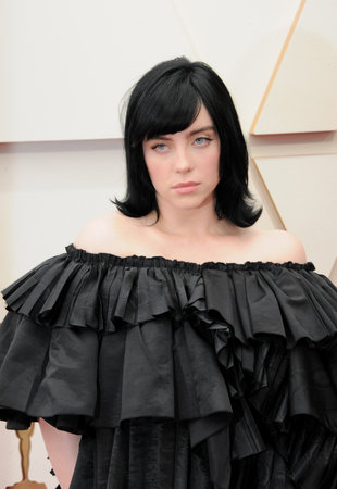 Billie Eilish at the 94th Annual Academy Awards held at the Dolby Theatre in Los Angeles, USA on March 27, 2022.のeditorial素材