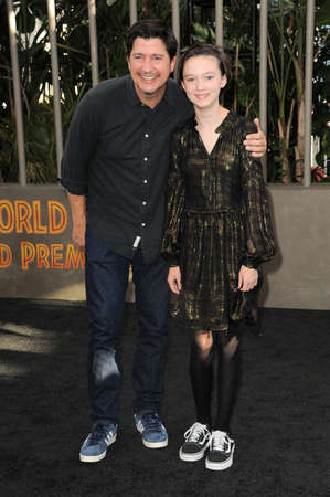 Ken Marino and Ruby Marino at the Los Angeles premiere of 'Jurassic World Dominion' held at the TCL Chinese Theater in Hollywood, USA on June 6, 2022.のeditorial素材